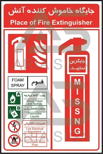 تابلوی جایگاه خاموش کننده آتش
