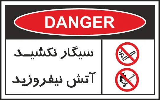 تابلوی علائم استاندارد سیگار نکشید،آتش نیفروزید